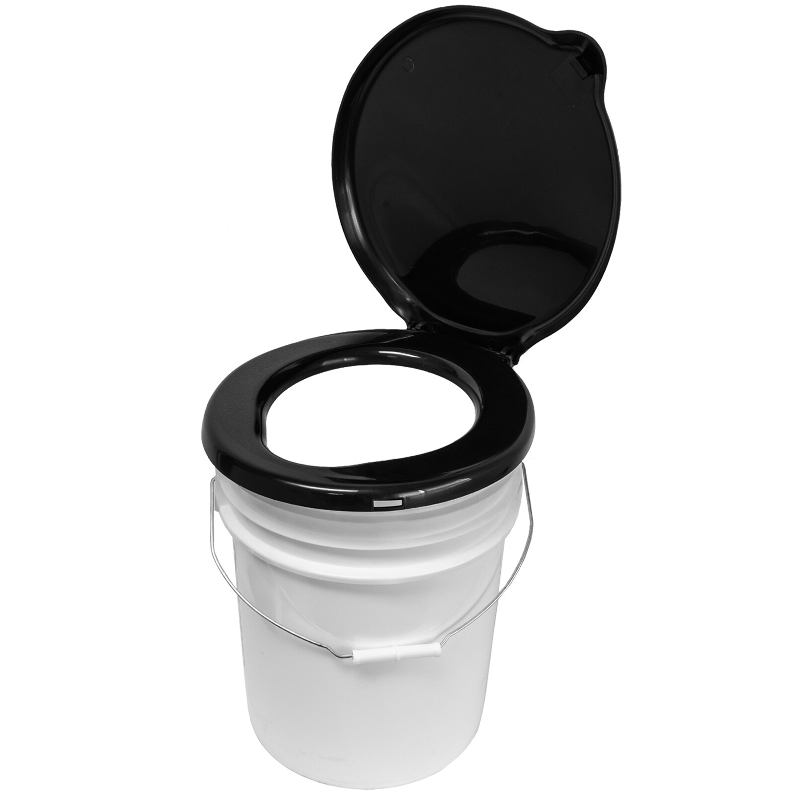 ASR Outdoor Portable Toilet Seat with Lid Compatible with 5 Gallon Bucket, Blk