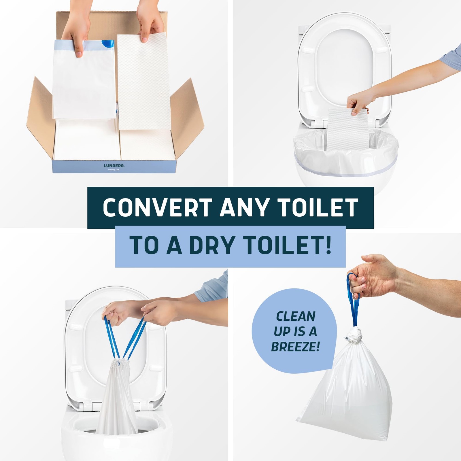 Lunderg Toilet Bowl Liners with Super Absorbent Pads – Value Pack 50 Count Unive