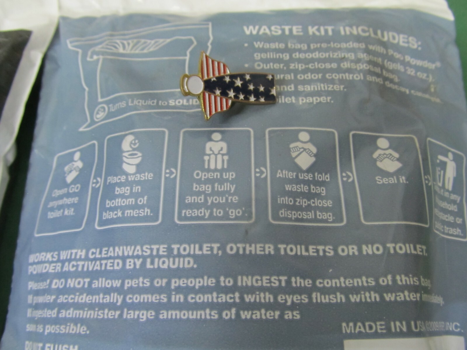 CLEANWASTE GO ANYWHERE TOILET WASTE KITS WAG BAG PORTABLE CAMPING HIKING 12 PACK