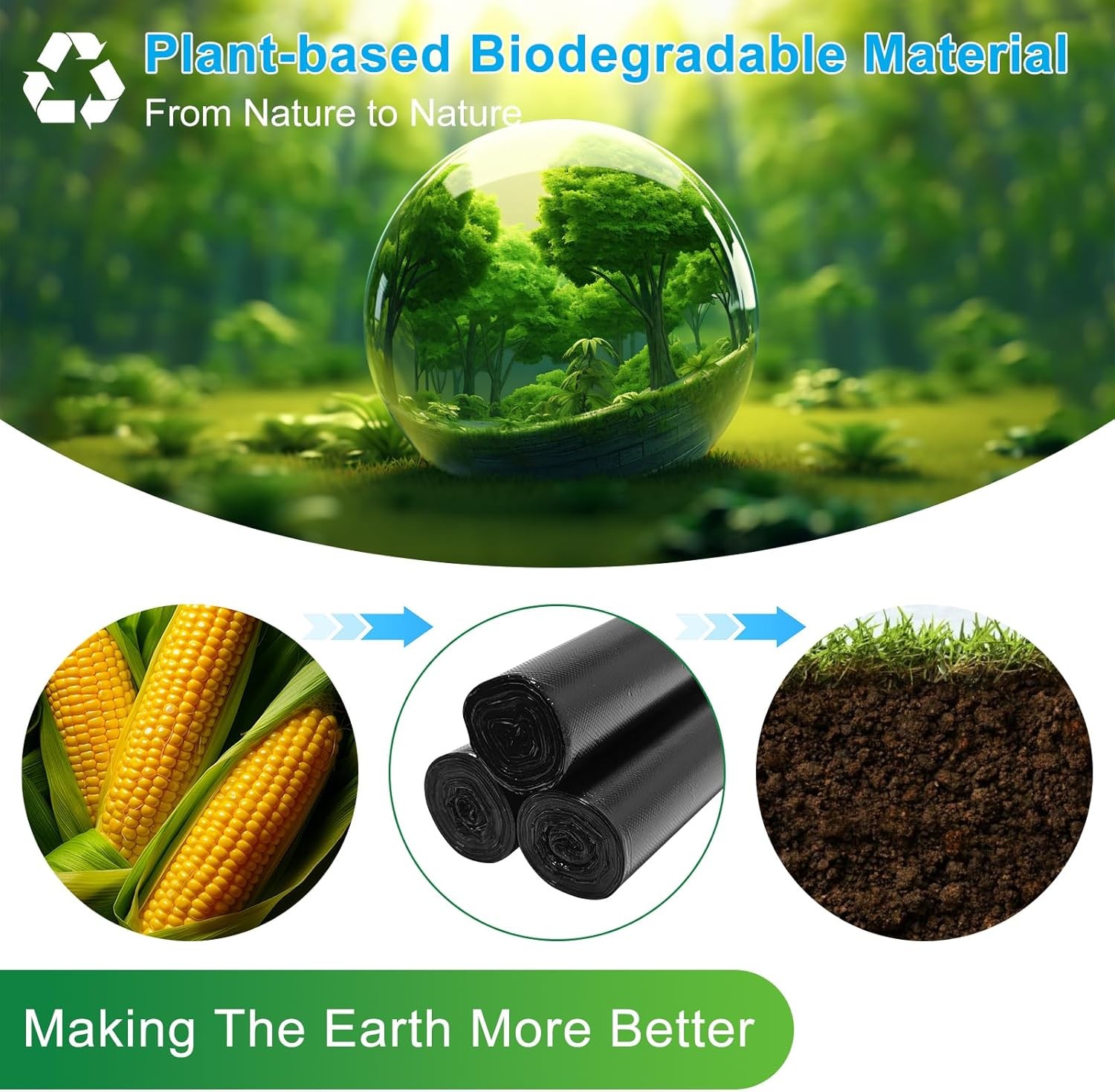 Portable Toilet Bags 8 Gallon Biodegradable Camping Potty Waste Bags 5Gal