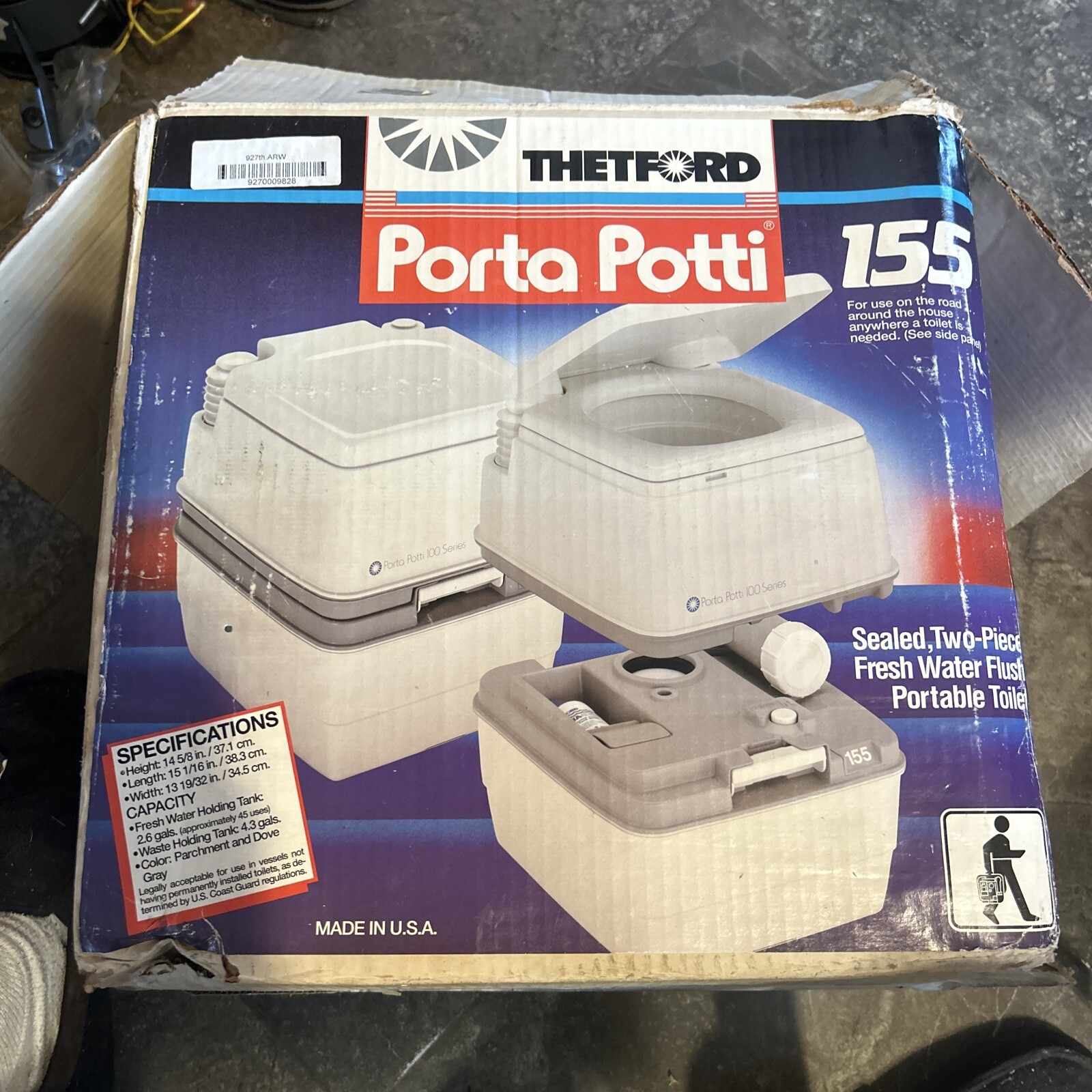THETFORD MODEL 155 PORTA POTTI PORTABLE TOILET 4.3 GALLONS BRAND NEW!!!