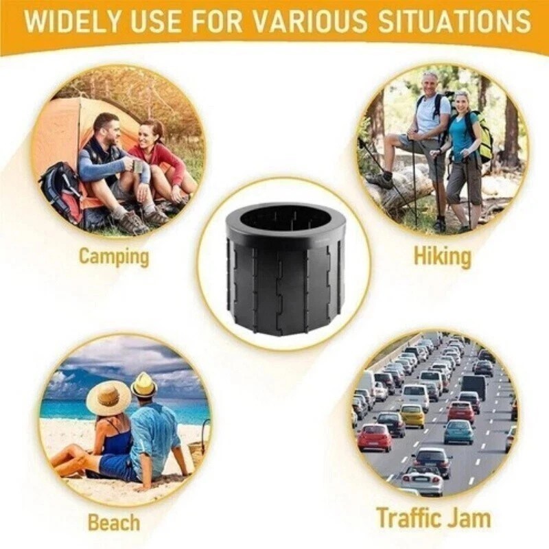 Portable Folding Car Toilet Outdoor Travel Emergency Toilet Camping Black ！