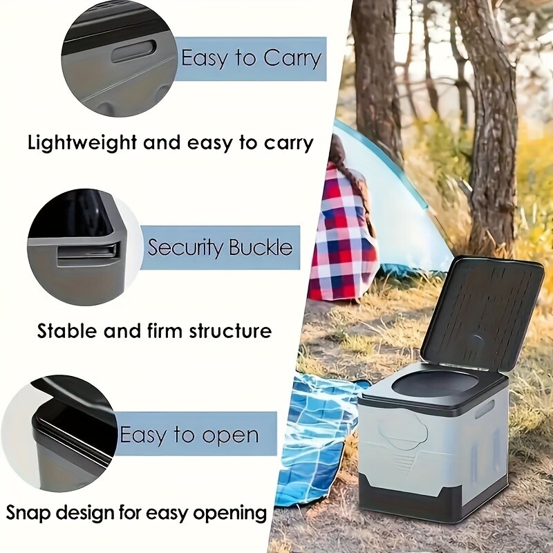 20L Portable Folding Toilet Seat For Camping Toilet Travel Hiking Outdoor Potty