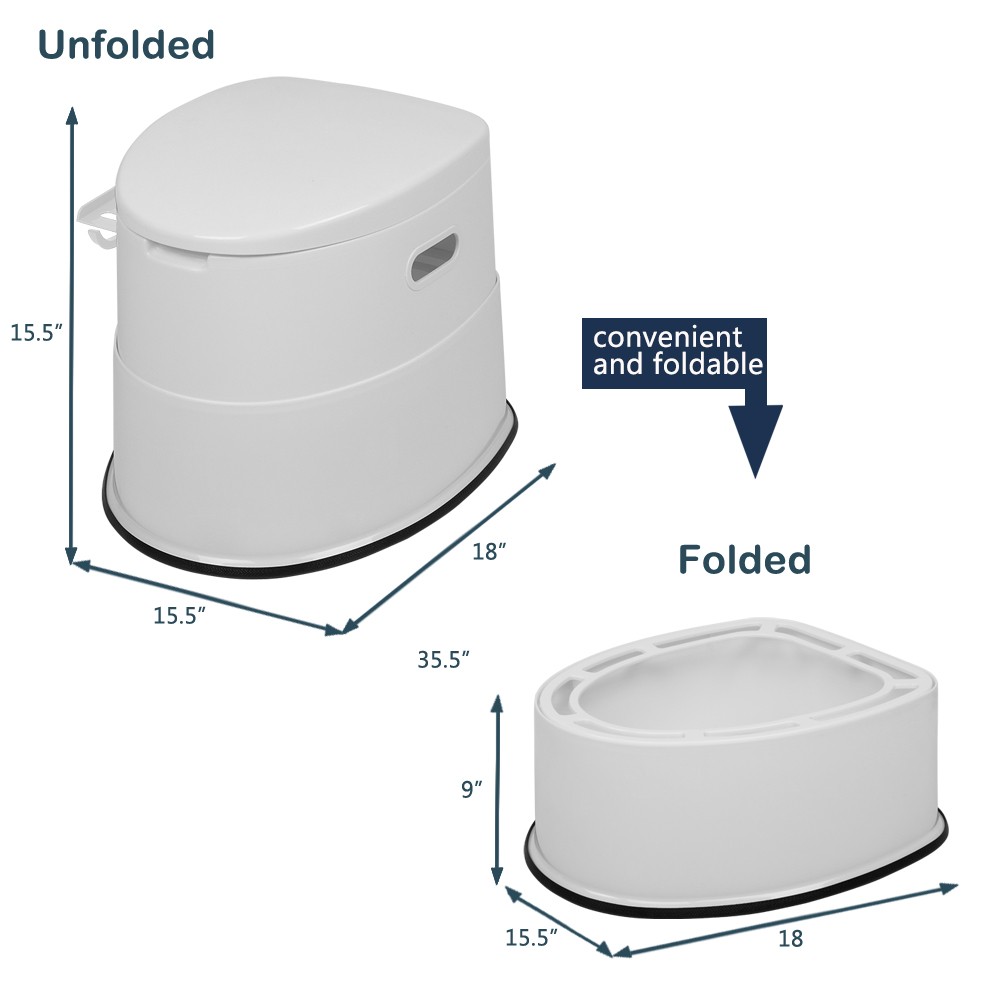 Portable Toilet Anti Slip Camping Commode Potty Odor Proof Mobile Home Hospital