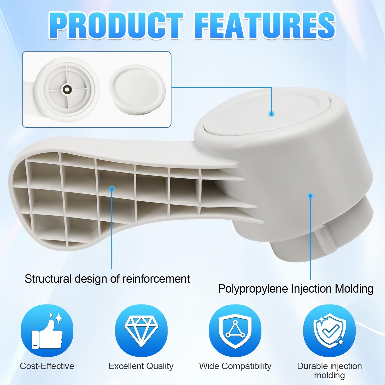 Xastro Upgraded RV Toilet Flush Pedal Replacement for Dometic Pearly White