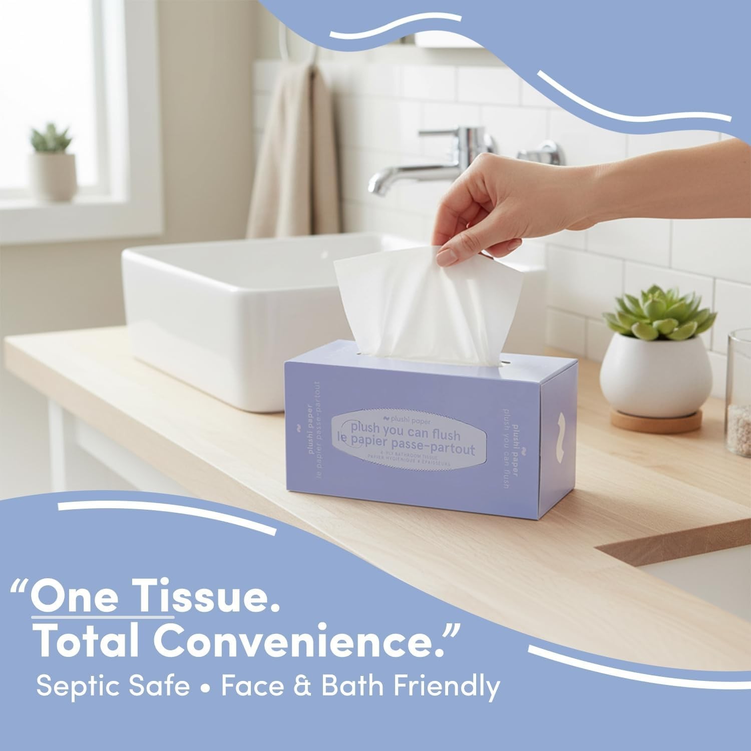 Septic Safe Tube Free Toilet Paper- 4-Ply, Quick-Dissolving, Biodegradable Ti…