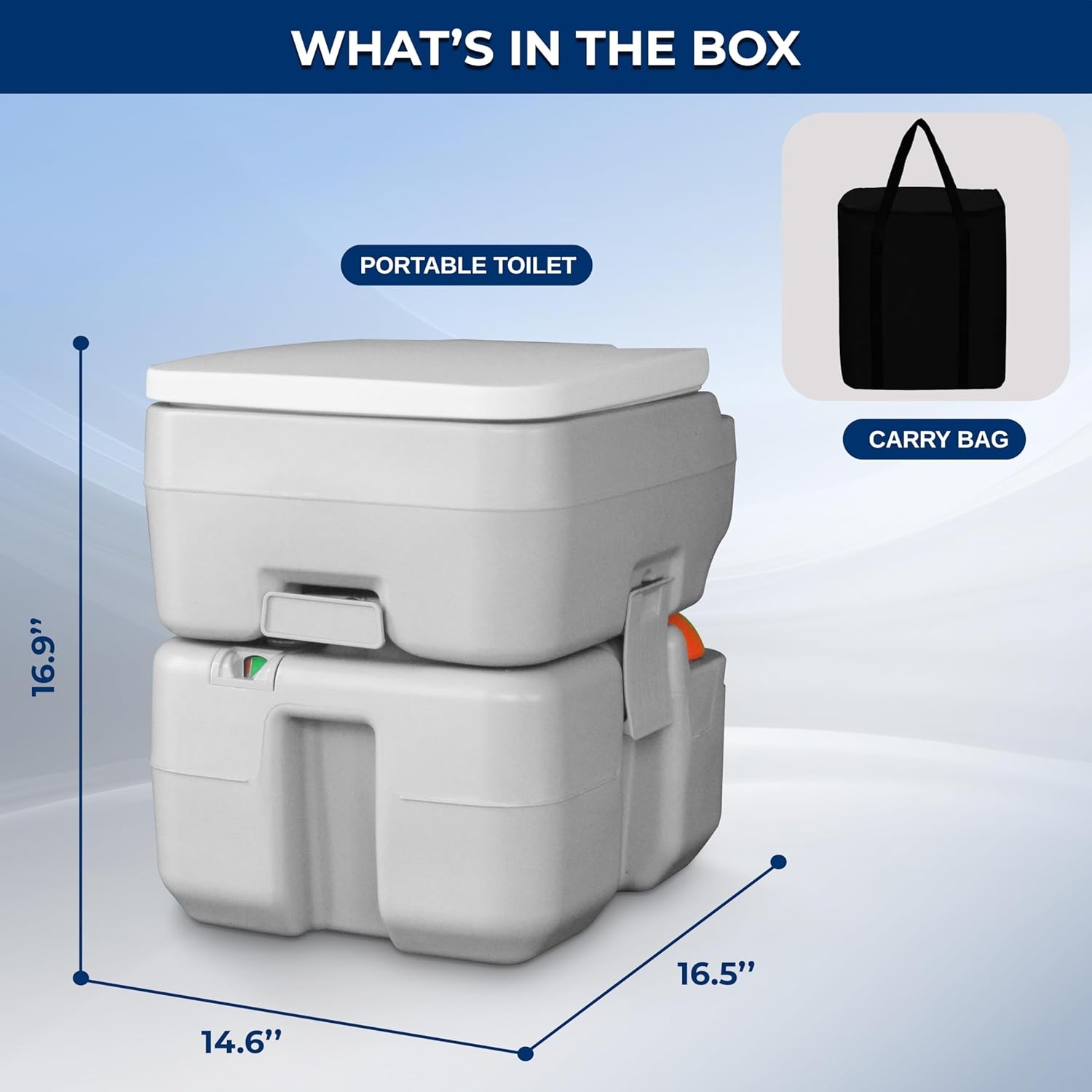 SereneLife 5.2 Gal Portable Camping Toilet For Adults, 100+ Flushes, Porta Potty