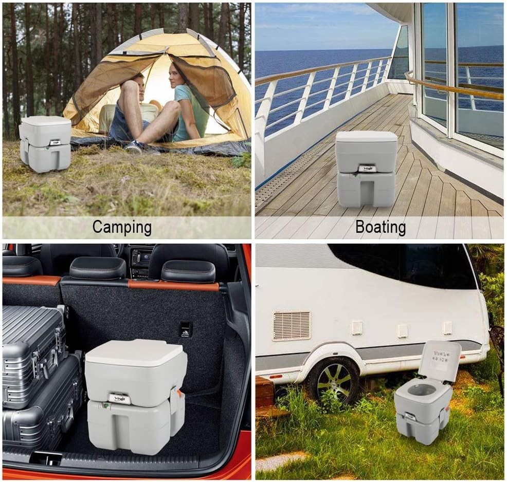 5.3 Gallon Detachable Portable Toilet with Carrying Bag – Perfect for Road Trips