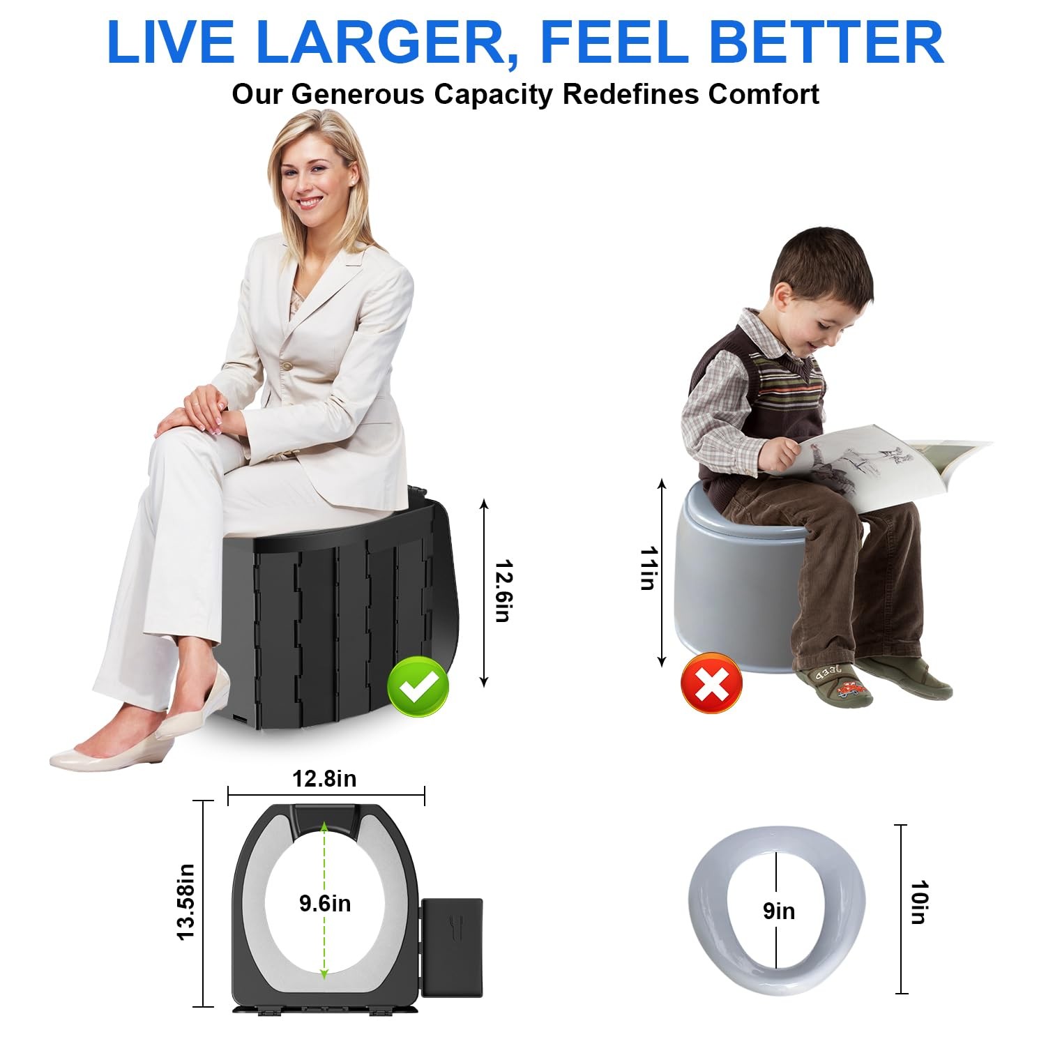 Portable Adult Camping Toilets Li Ion Foldable Travel Portable Potty for