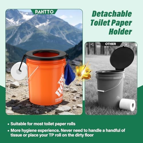 Bucket Toilet Seat, Portable Toilet Seat for 5 Gal Buckets, Camping Black
