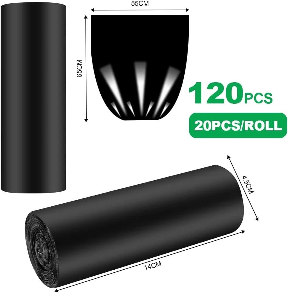 120 Pack Camping Toilet Bags 30l Heavy Duty Portable Waste Liners Black