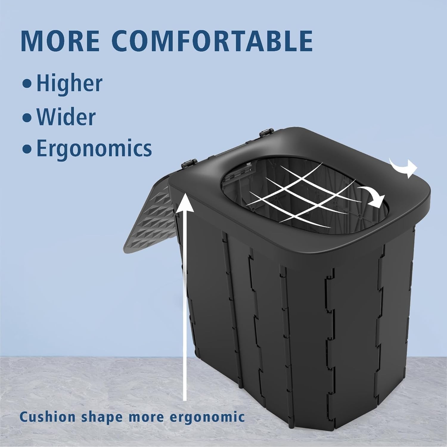 XL Portable Folding Camping Toilet with 12 Bags & Gel – Travel Potty for Adults