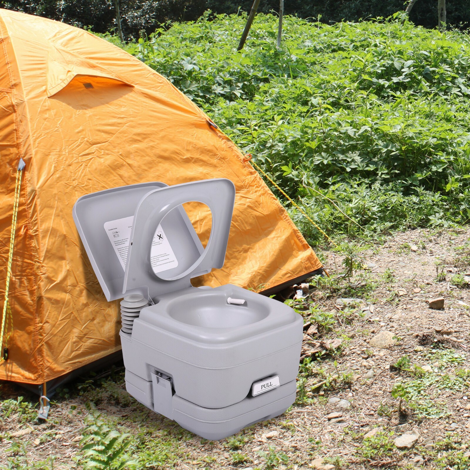 2.6 Gallon Portable Toilet Flush Commode Potty Outdoor Indoor Travel Camping