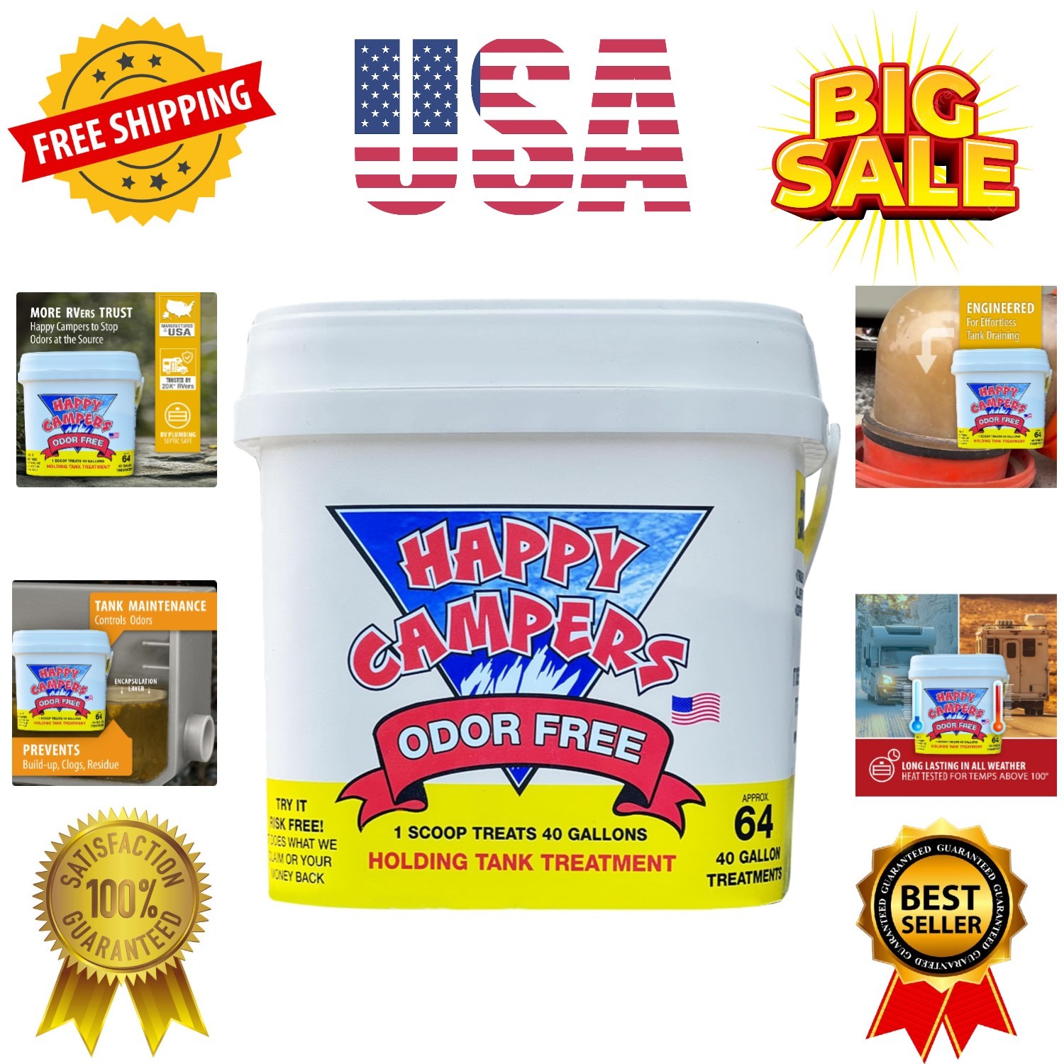 RV Toilet Treatment – Powerful Odor Control, Long-Lasting RV Tank Treatment -…
