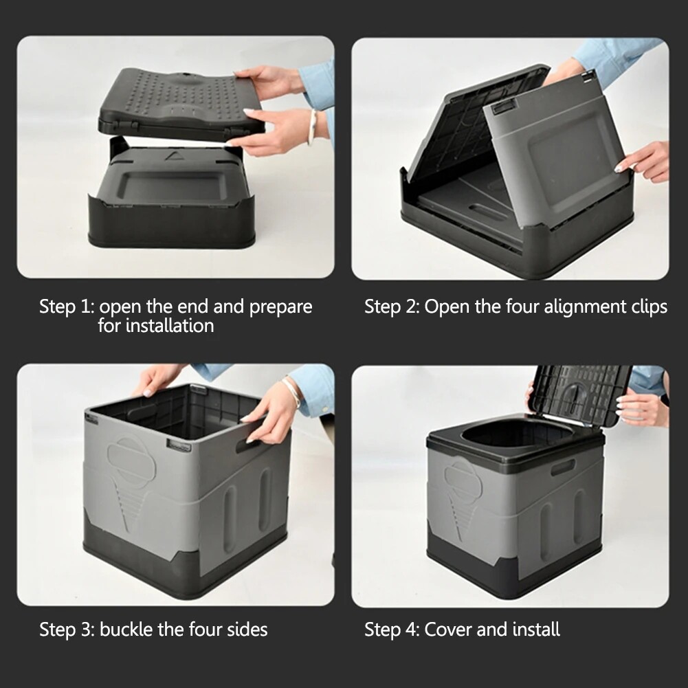 Portable Toilet Car Hiking Emergency Folding Toilet Strong Bearing Reusable