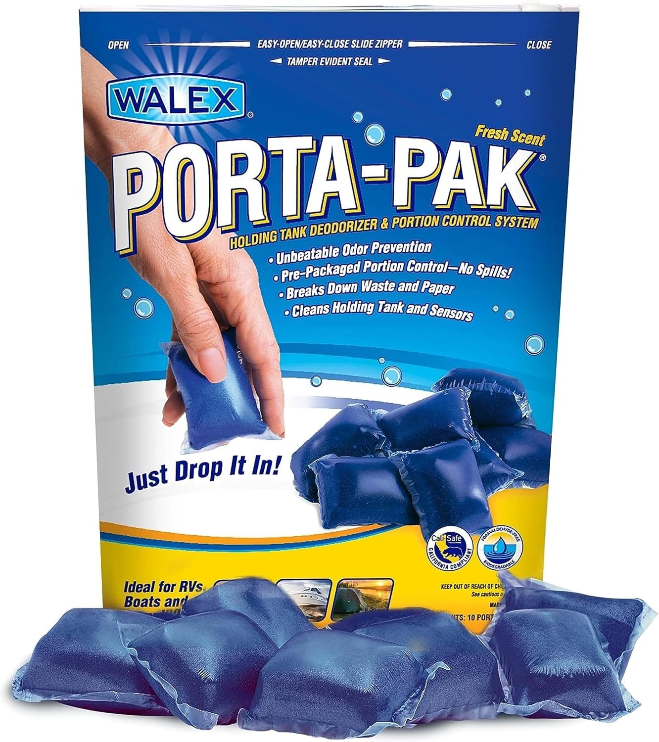 Effortless Porta-Pak RV Tank Deodorizer – Biodegradable & Non-Staining Drop-Ins