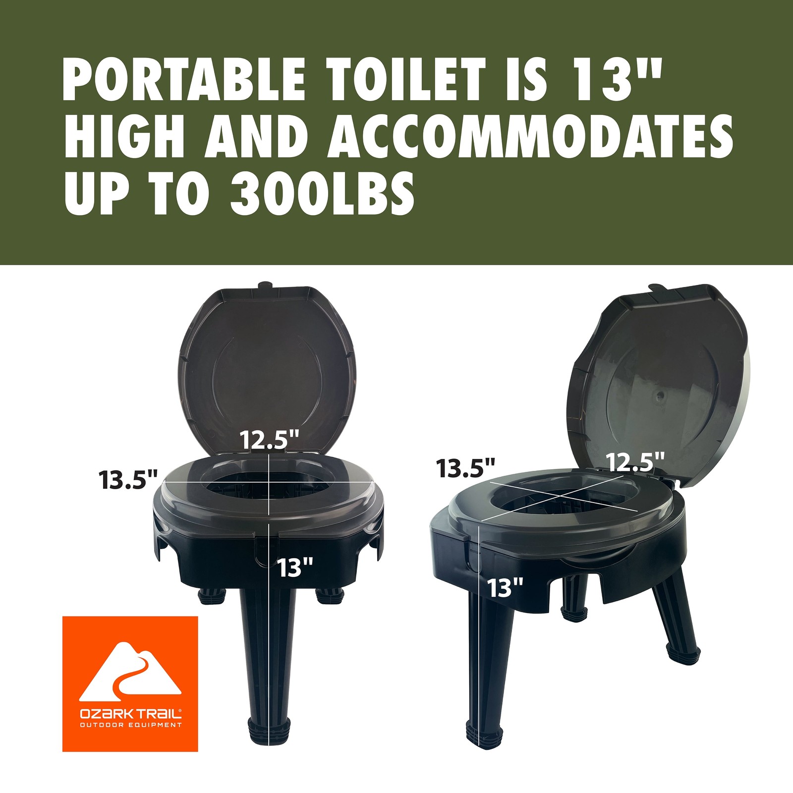 Folding Portable Camp Toilet with 1 gal Capacity for Outdoor Activities
