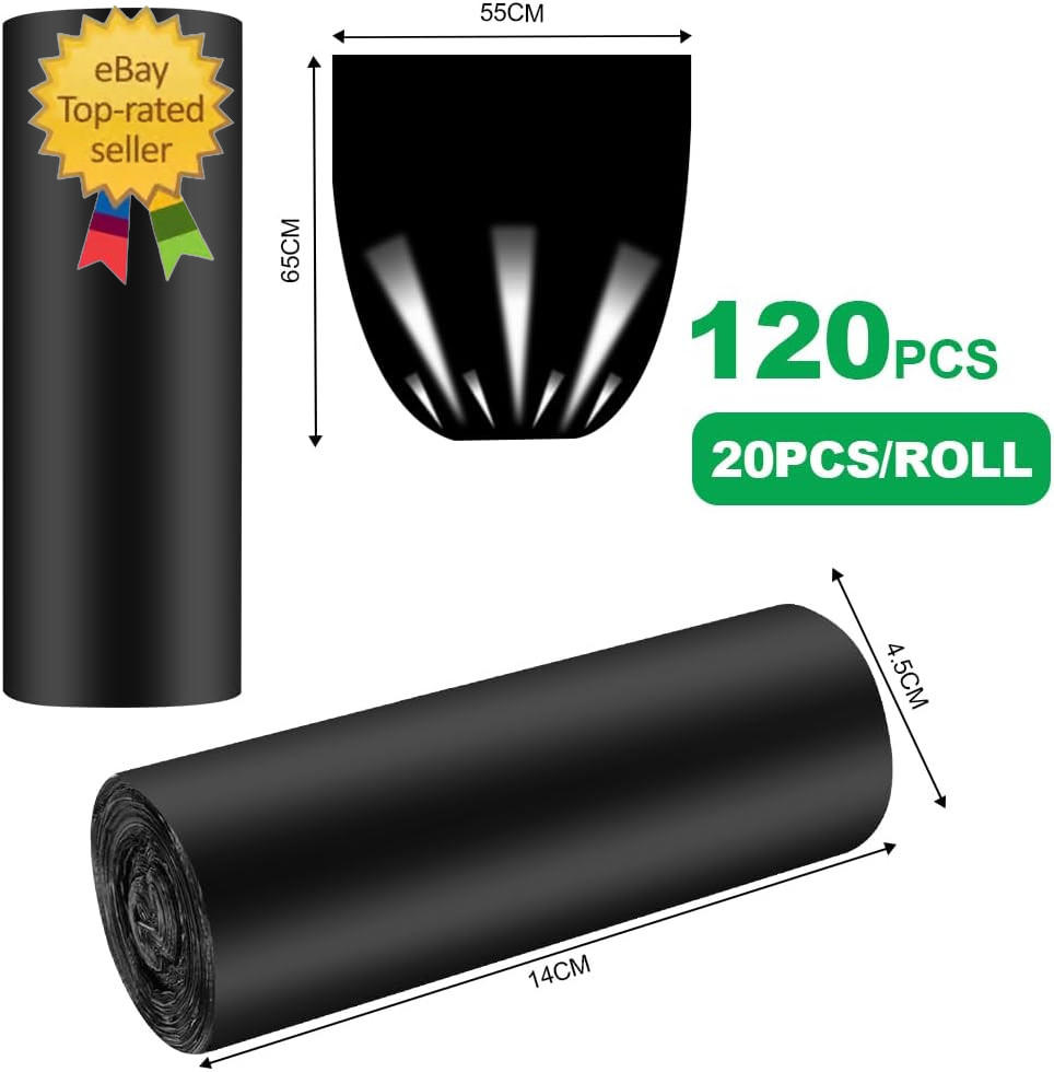 Camping Toilet Bags, 120 PCS (6 Roll) Portable Toilet BagsThickened Toilet Waste