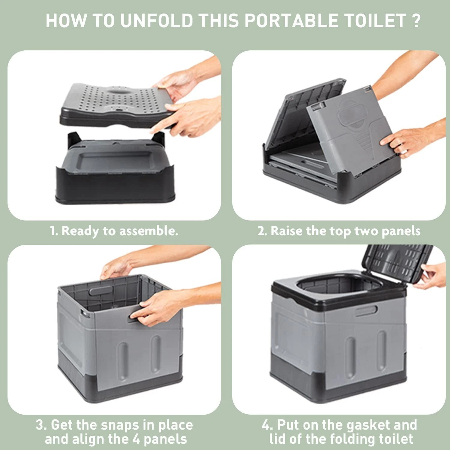 Portable Camping Toilet 20L Foldable Potty for Car Travel, Hiking Emergency Use