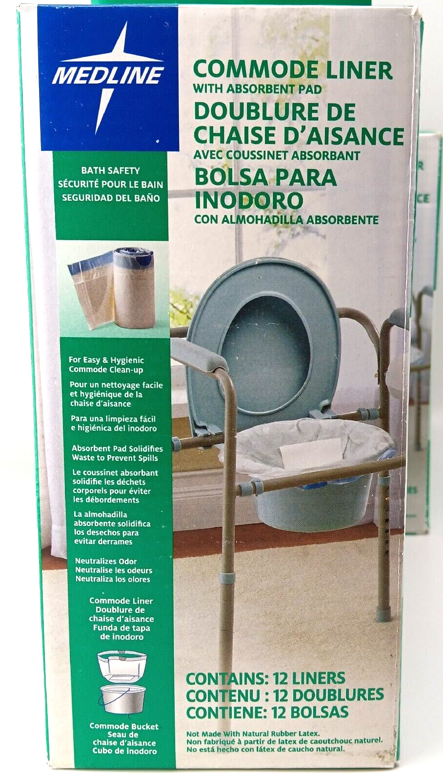 Toilet Cover Liners + Absorbent Pads Easy Hygienic Bedside Convenience 12 Count
