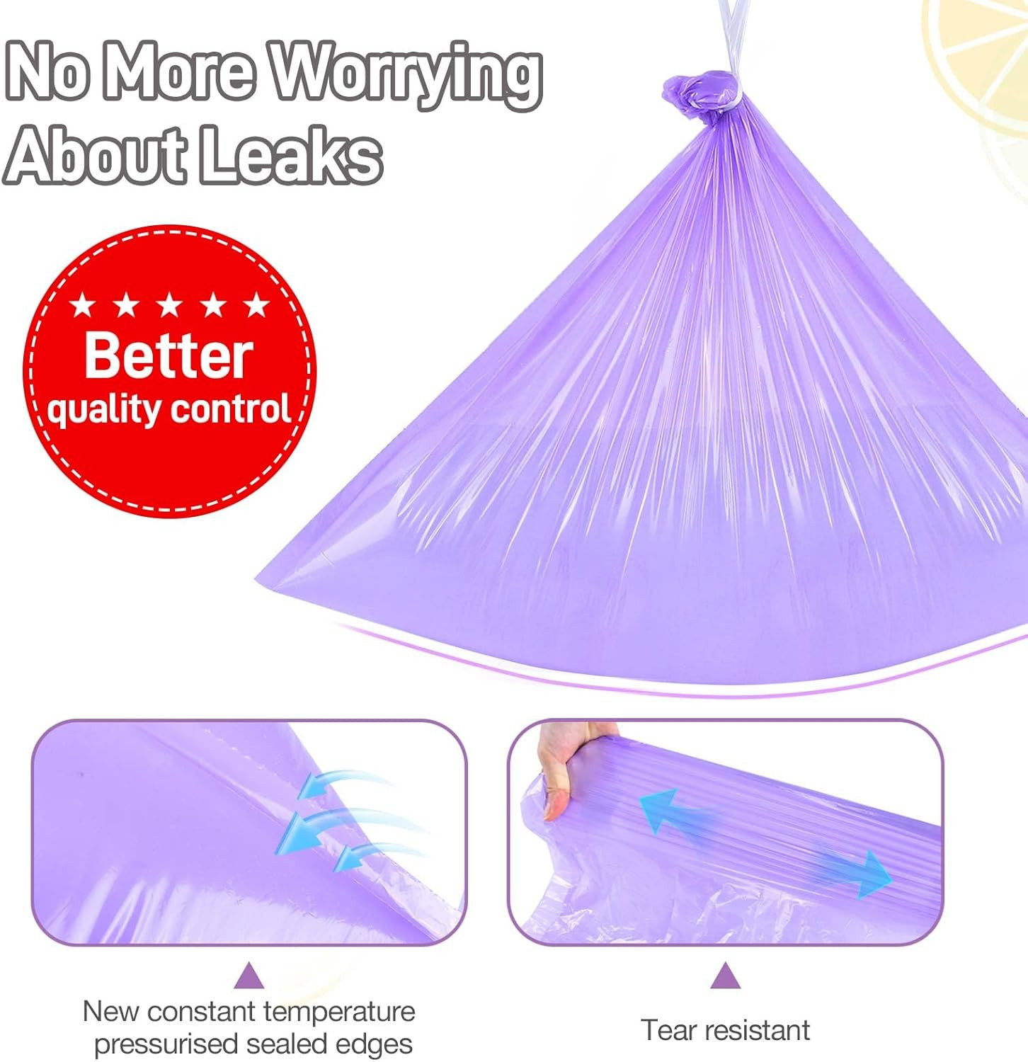 120Pcs Commode Liners Drawstring Toilet Bags Lemon Scent Portable Toilet Bags