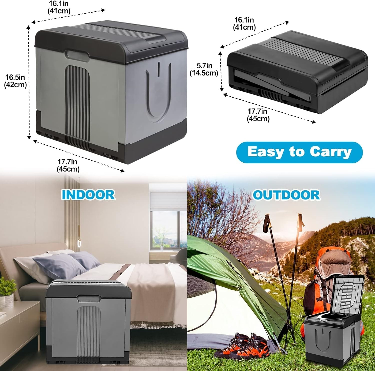 Portable Toilet Camping Toilets for Car Indoor Outdoor Commode Foldable Travel P