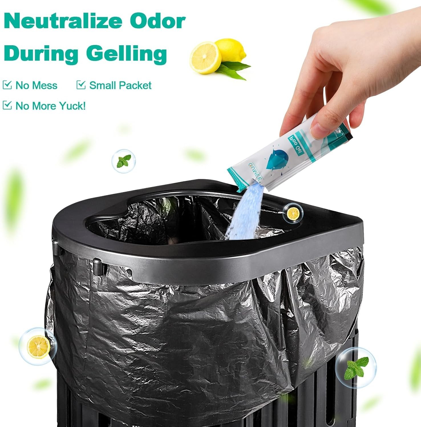 Compact 30-Pack Portable Toilet Gel with Lemon Fragrance for Camping Essentials