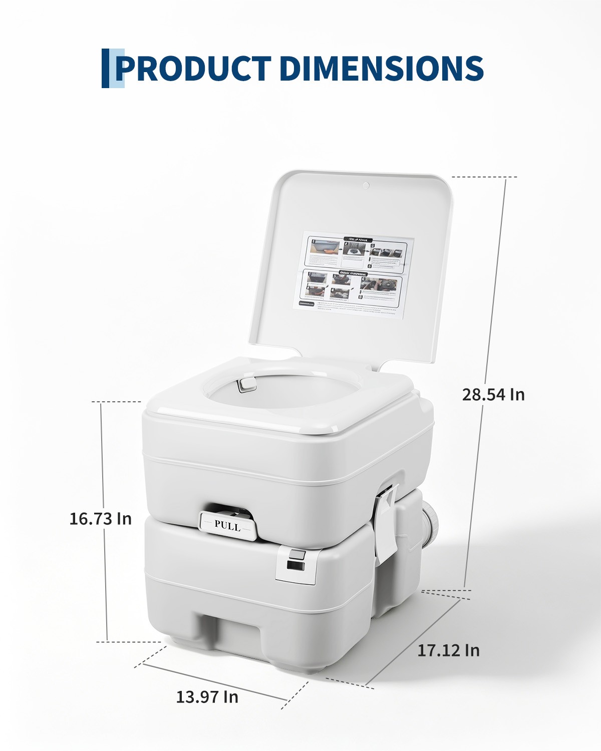 Pressurized 3-Outlet Flush 20L Toilet Portable Camper Parts Truck Camper Part US