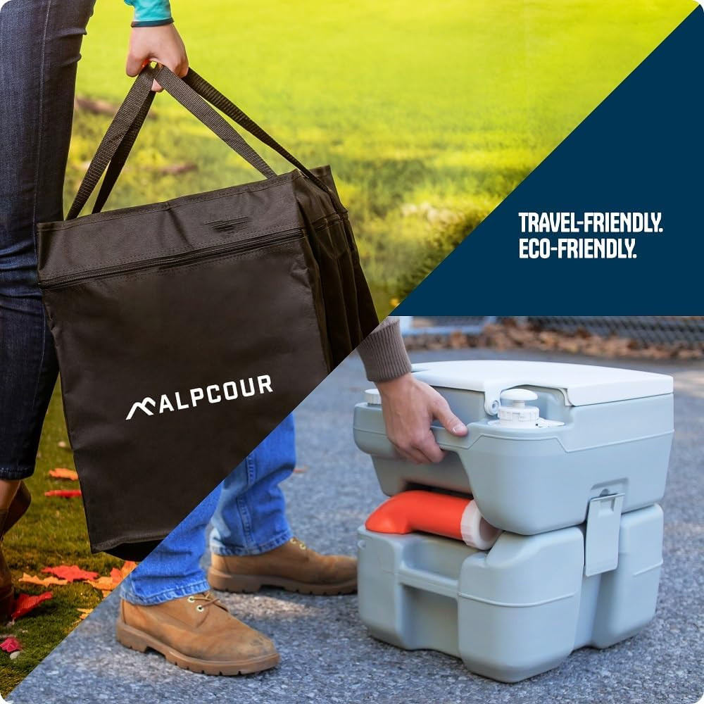 Portable Toilet – Compact Indoor & Outdoor Commode W/Travel Bag for Camping, RV,