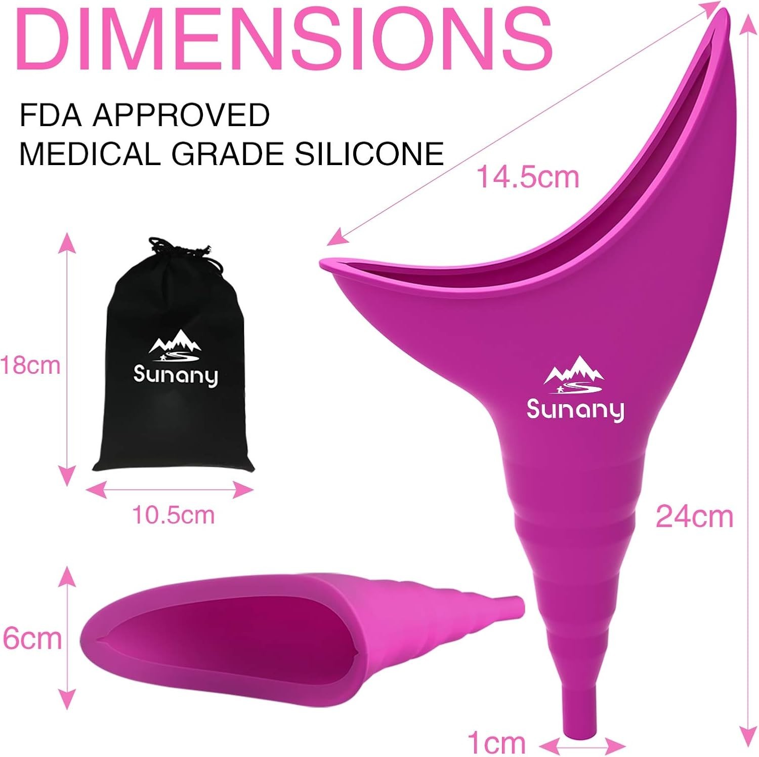 Revolutionary Fuchsia Silicone Pee Funnel for Women – Comfort & Hygiene Combined