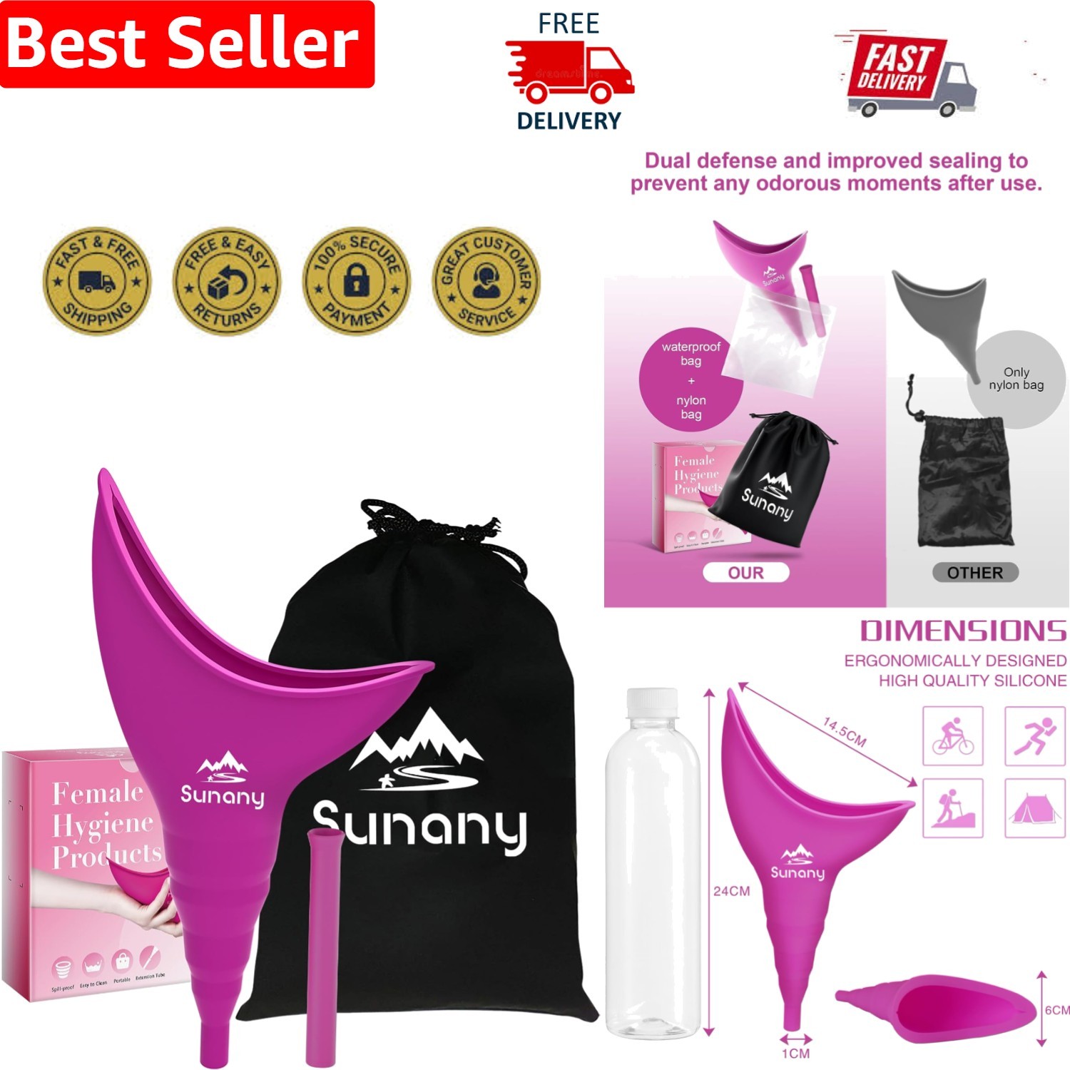 Durable Foldable Female Pee Funnel – Optimal Comfort and Hygiene for Travelers