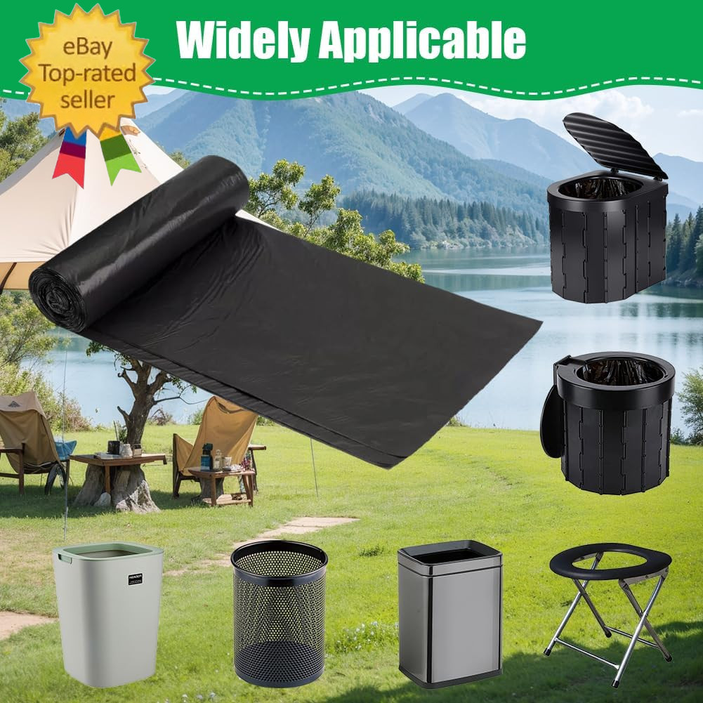 Camping Toilet Bags, 120 PCS (6 Roll) Portable Toilet BagsThickened Toilet Waste