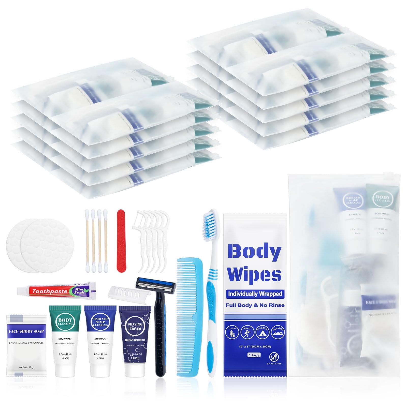 Travel Hygiene Kit Personal Toiletries Bulk, Disposable Homeless Care Package…