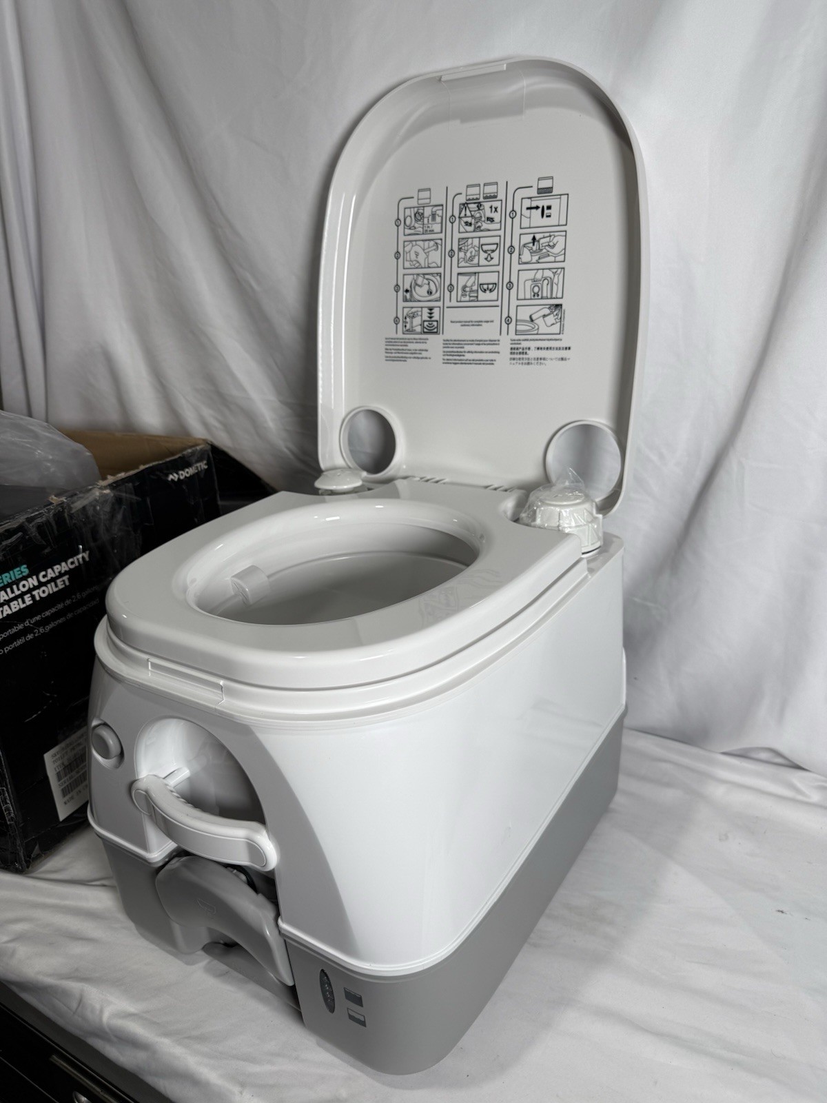 Dometic 972 Portable Toilet – Gray 2.6 Gallon New Open Box