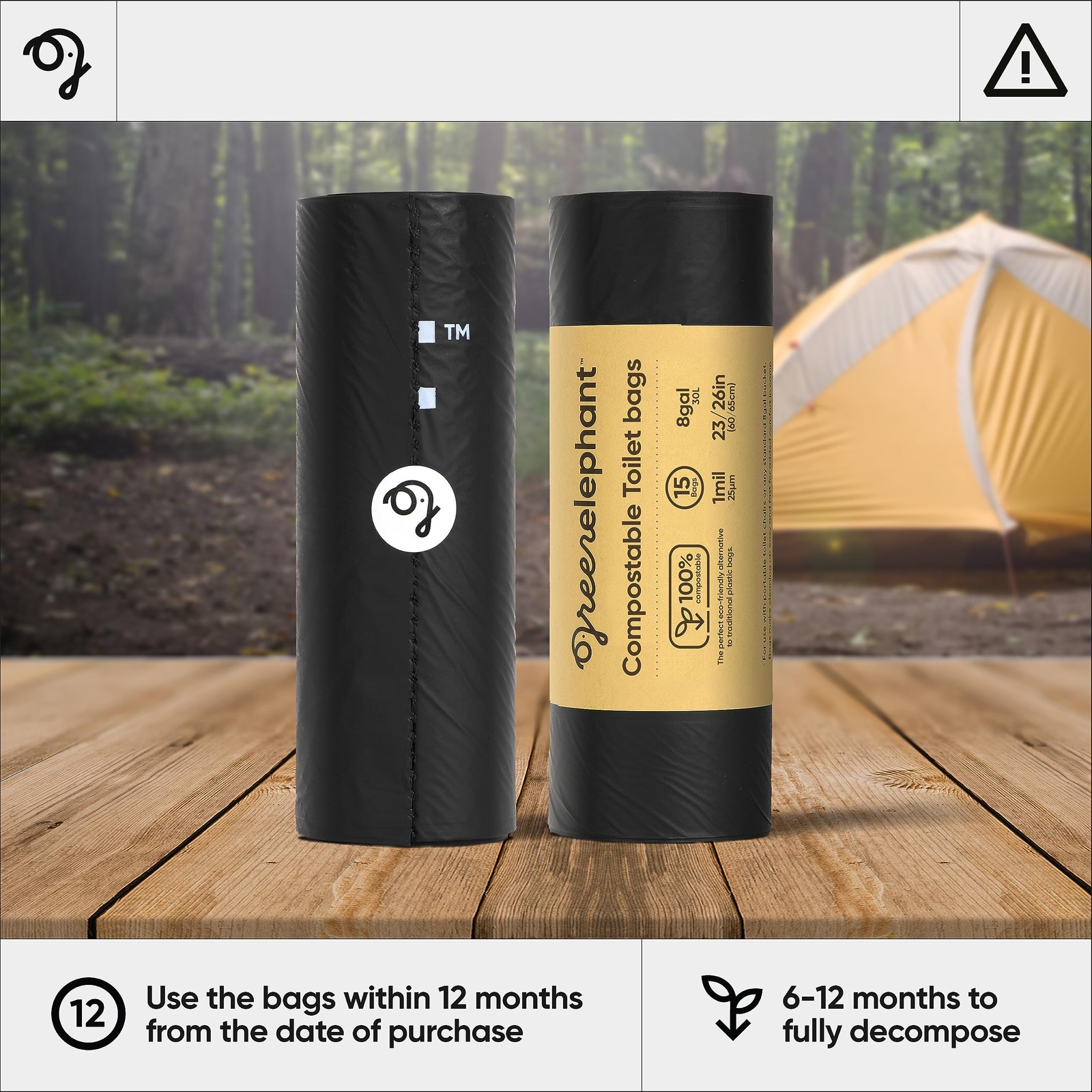 Portable Waste Bags – Camping Potty Liners, Biodegradable Sanitary Bags for 5…