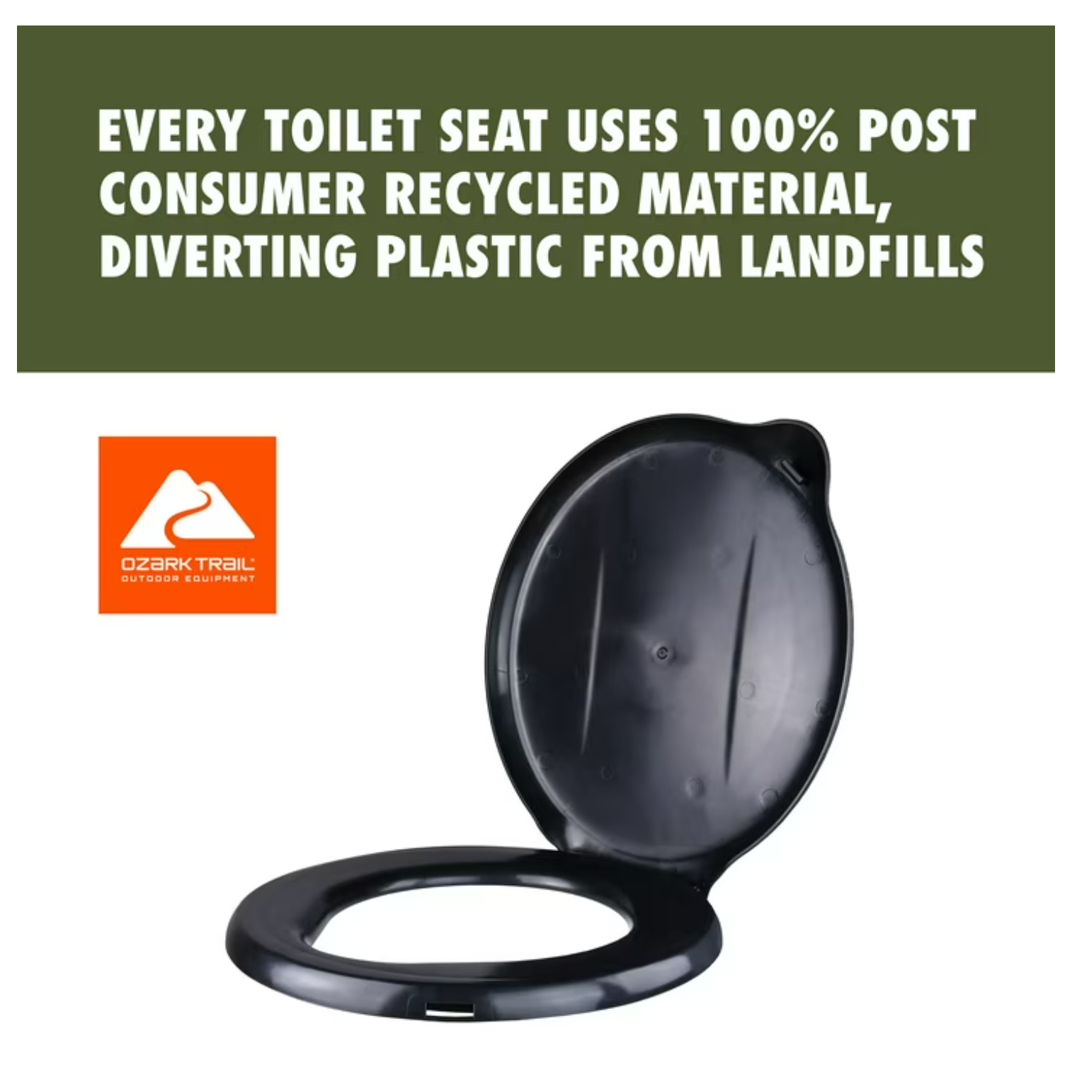 Ozark Trail Snap-On Portable Outdoor Plastic Toilet Seat Cover