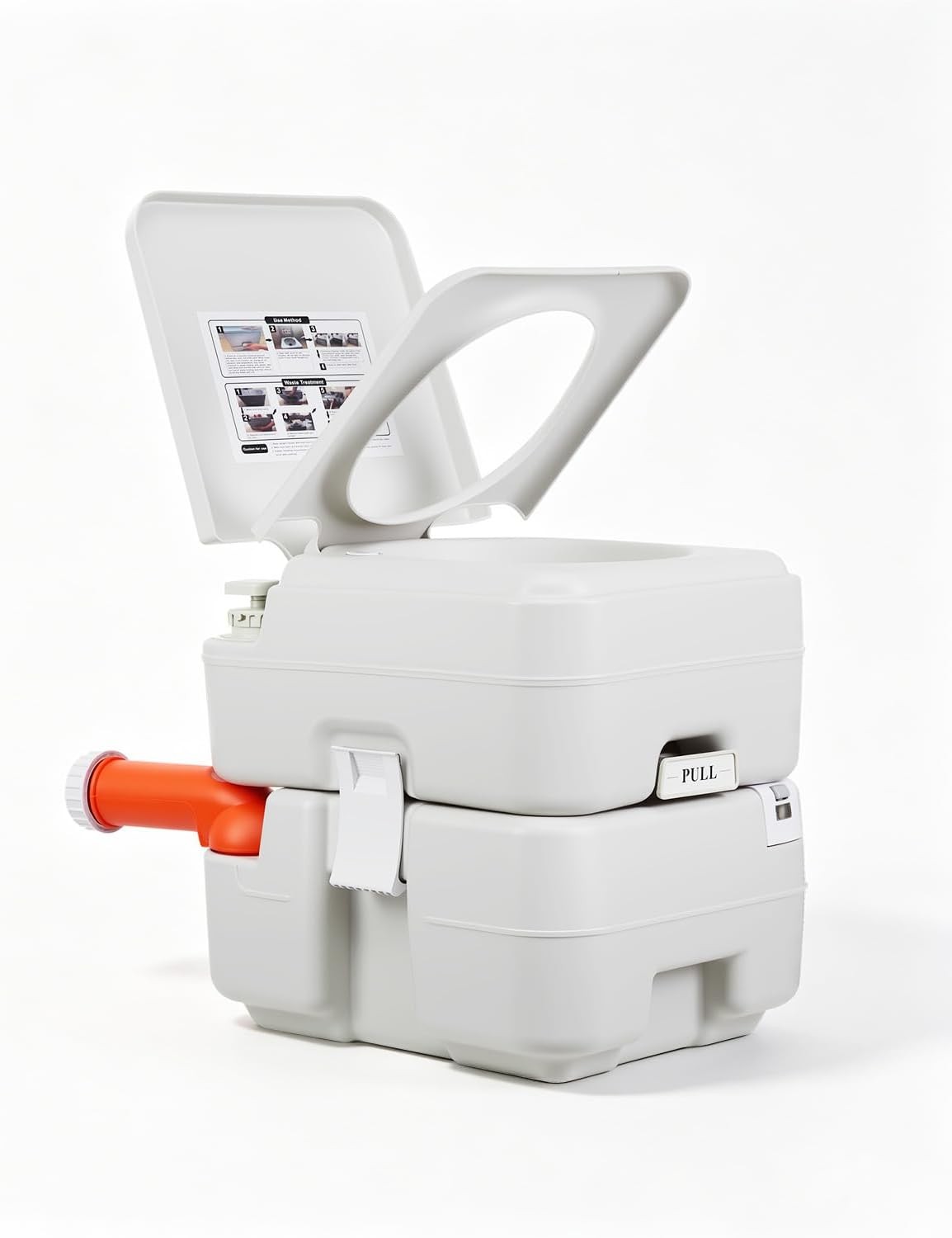 Portable Toilet 5.3 Gallon 3 Flush Porta-Potty Travel Camping Hiking RV Outdoor