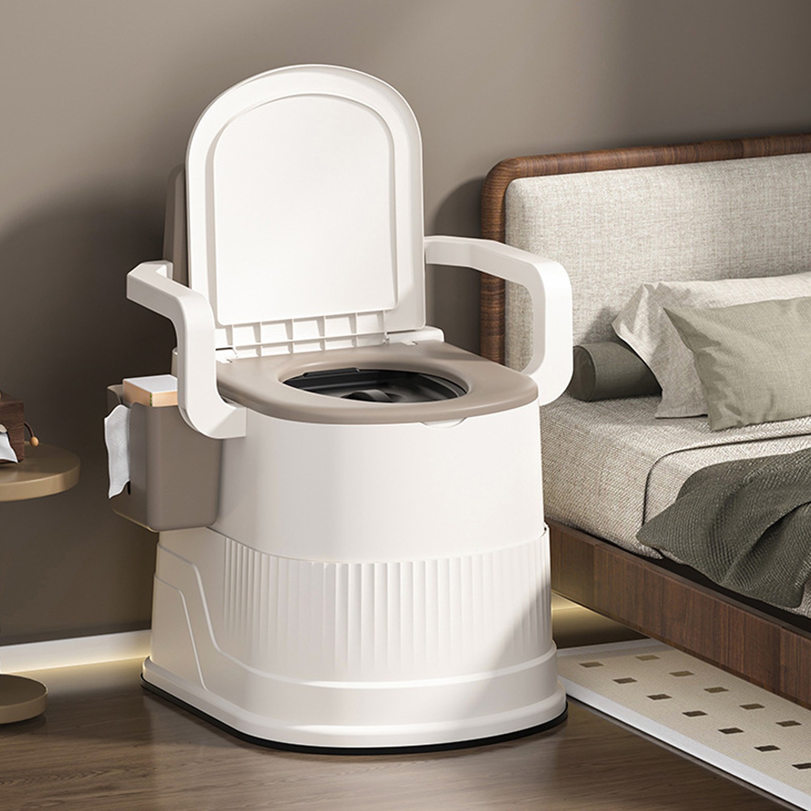 2-Gallon Portable Travel Toilet Outdoor/Indoor for Camping&Hiking w/ Tissue Box