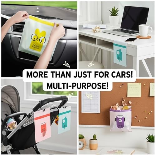120pcs Car Trash Bag, Stick-on Disposable Trash Bag | Leakproof Vomit Bags