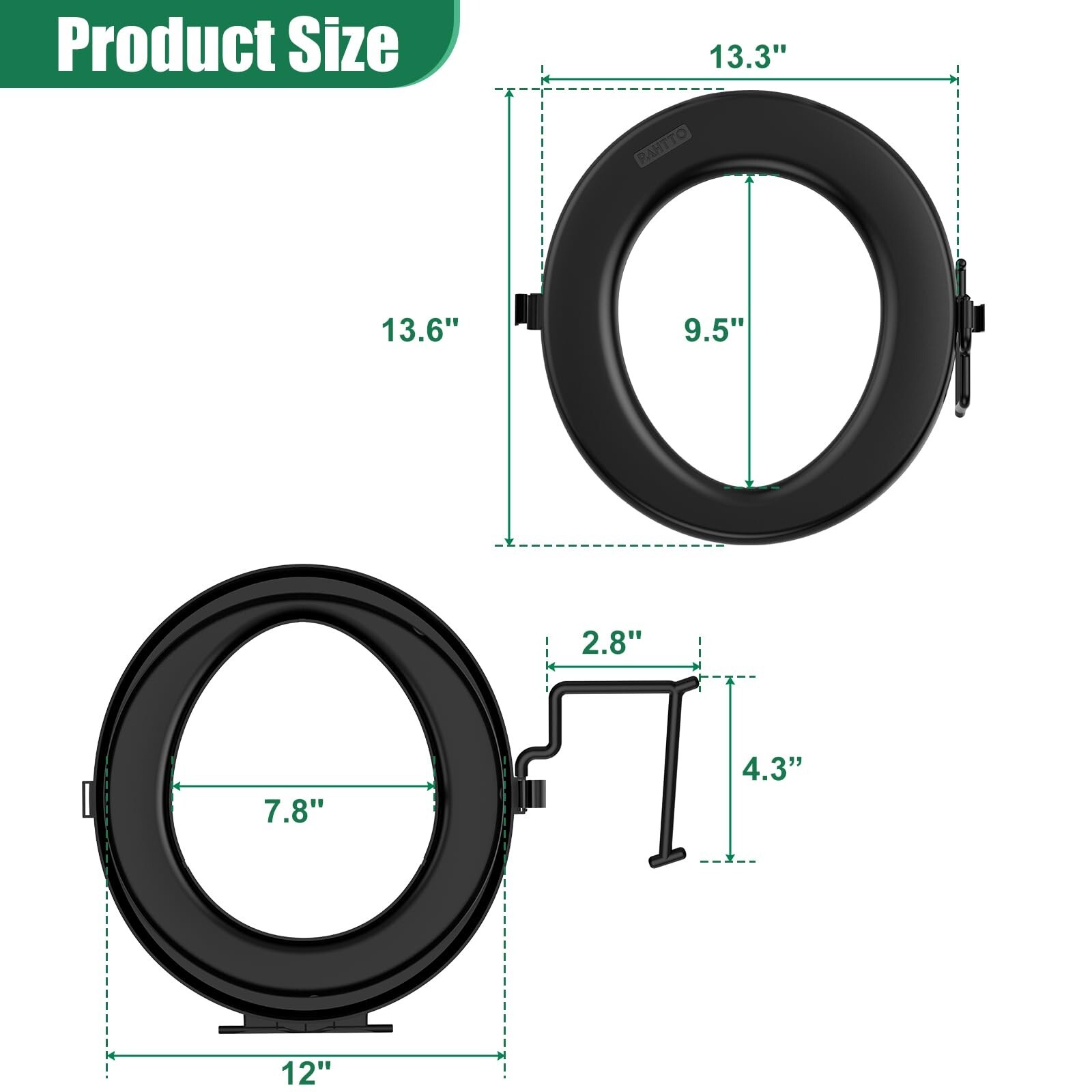Portable Bucket Toilet Seat for 5 Gal Buckets Camping Snap-on Toilet Seat Black