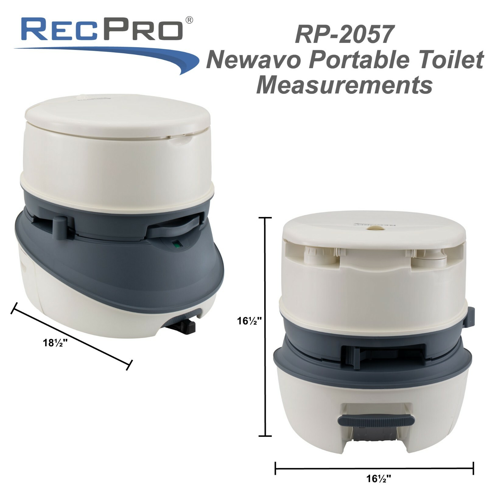 RecPro Newavo Evo Portable RV Toilet 5.3Gal Capacity Camping Toilet Outdoor Lav