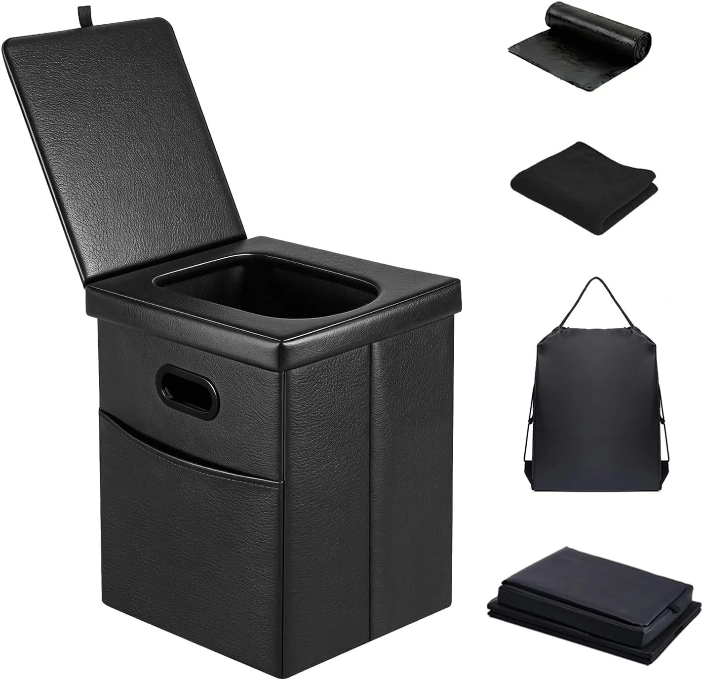 Panmout 16.5″ XL Portable Toilet for Camping, Foldable Travel Toilet for Adults