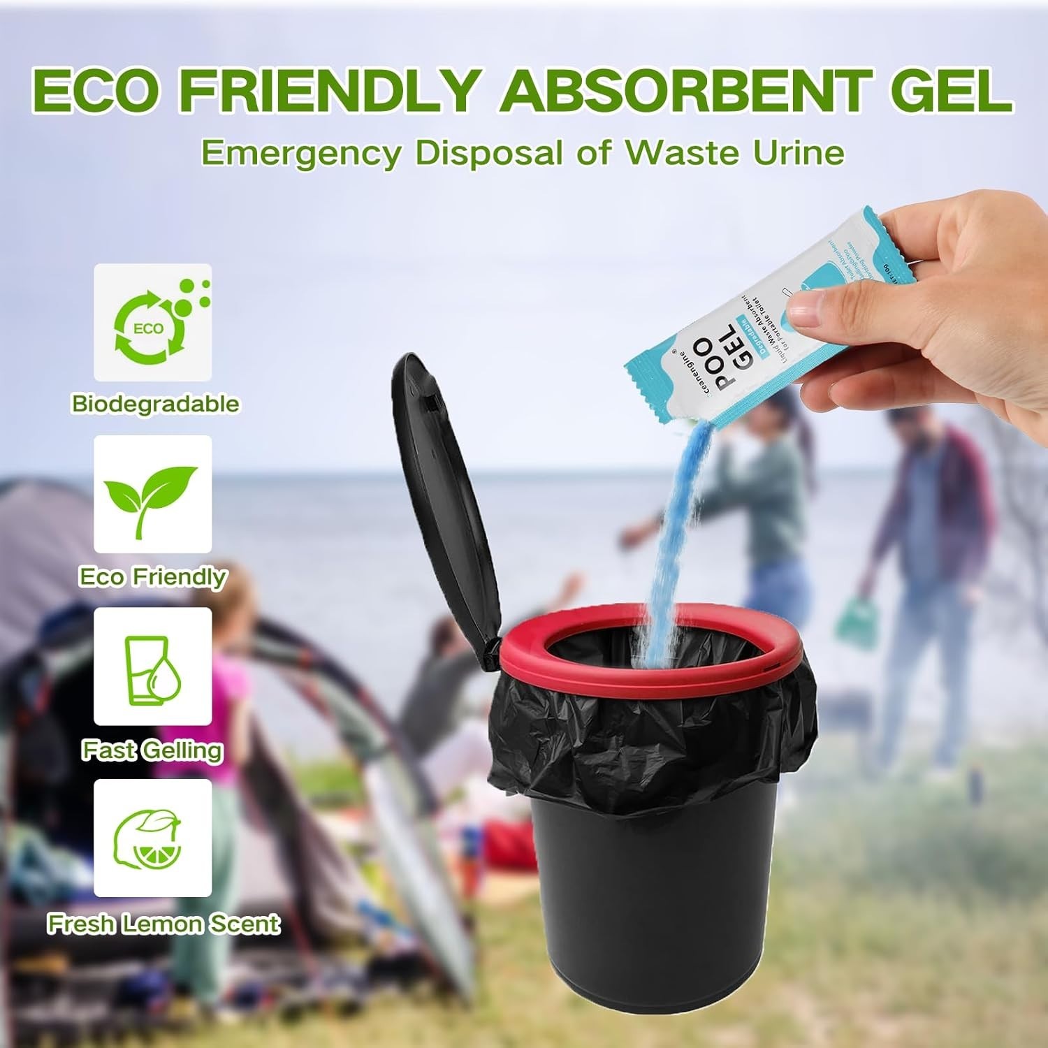Lightweight Portable Toilet Powder – 25 Sachets for Ultimate Camping Convenience