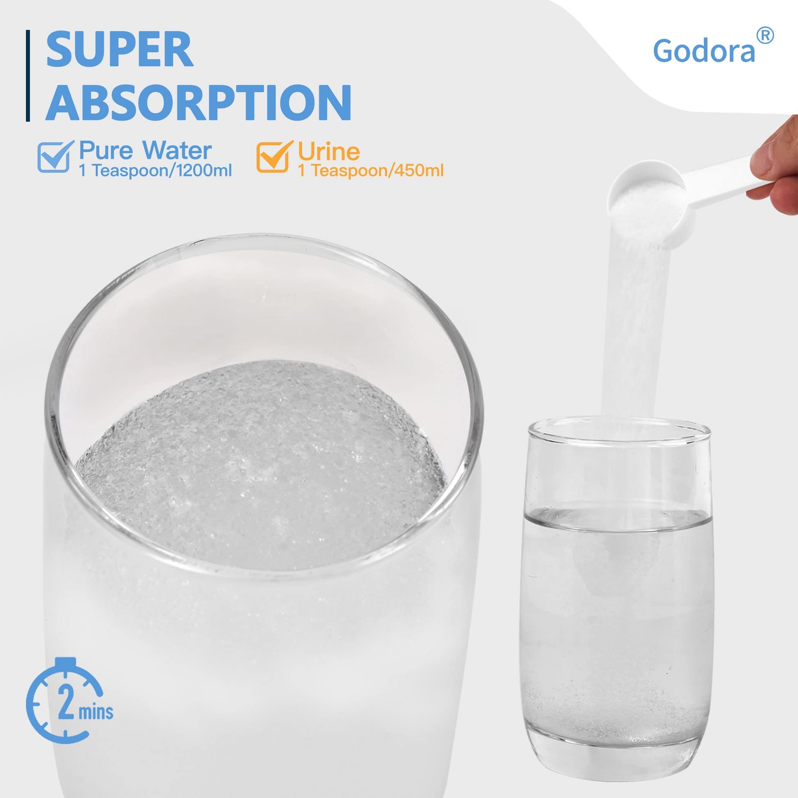 Godora 1.1LB ECO-Friendly Toilet Urine Powder with Spoon, 1.1, white