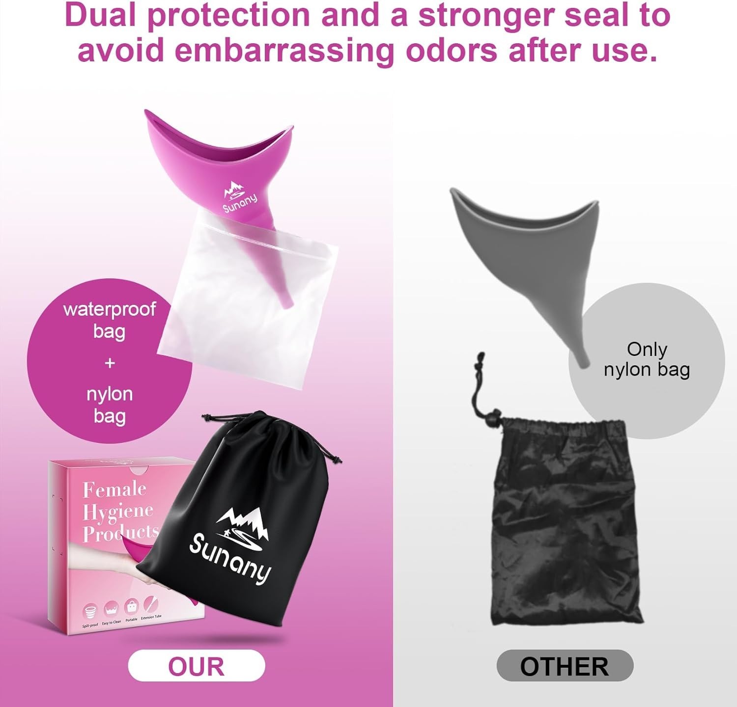 Revolutionary Fuchsia Silicone Pee Funnel for Women – Comfort & Hygiene Combined