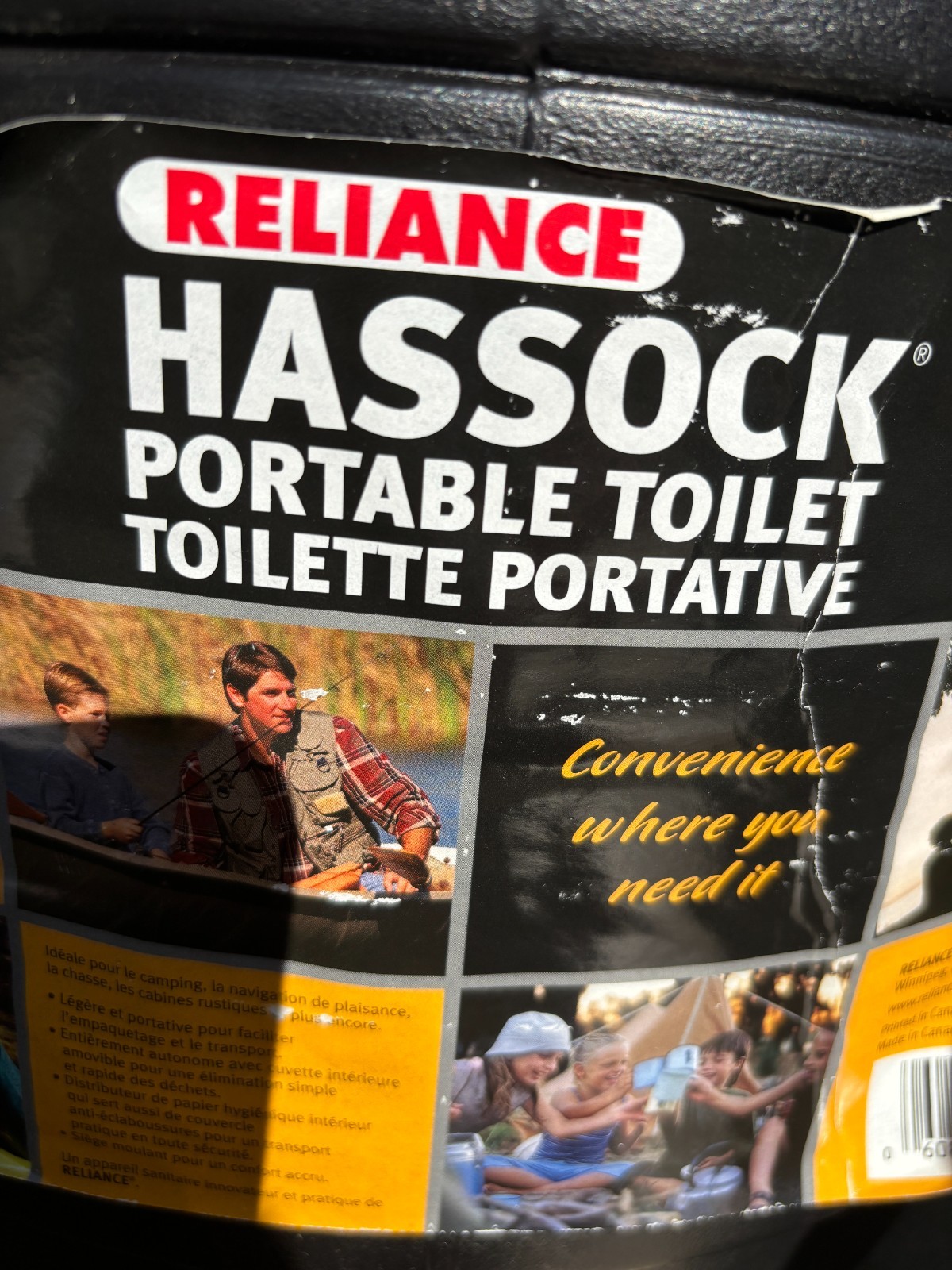 Reliance Hassock2.0 Portable Toilet w/ 72 Large Toilet Bags+144 Toilet Deodorant