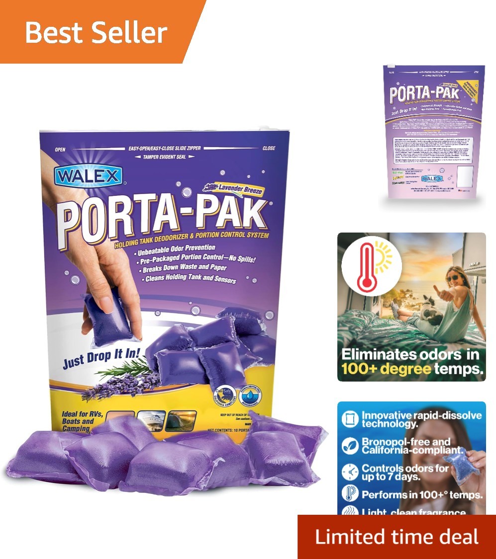 Porta-Pak Lavender Breeze 10-Pack: Instant Deodorizing & Waste Breakdown for …