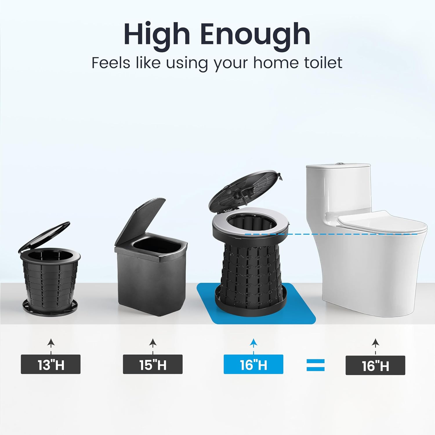 TRIPTIPS Upgrade Retractable Portable Toilet Travel Toilet Adjustable Height Cam