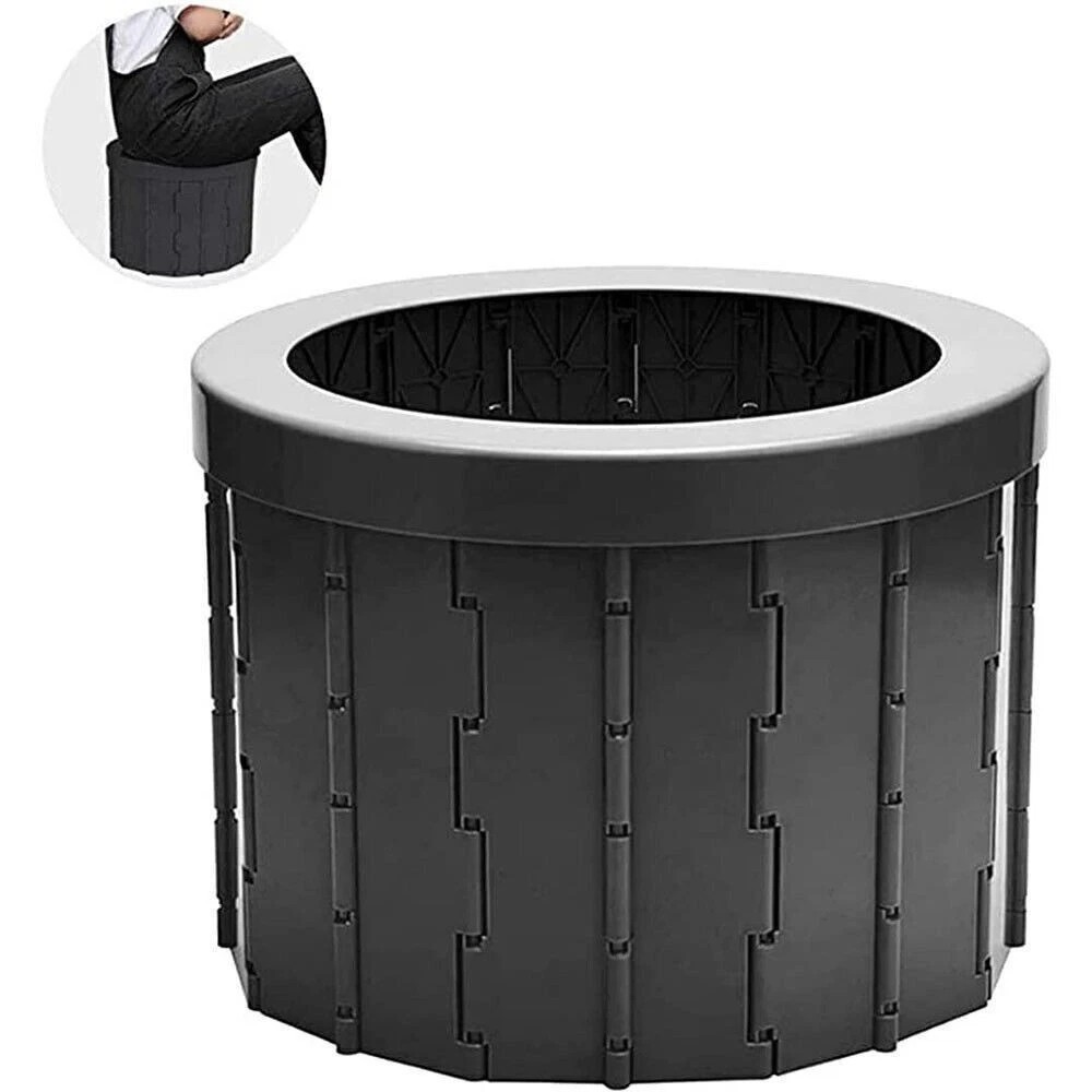 Portable Folding Car Toilet Outdoor Travel Emergency Toilet Camping Black New