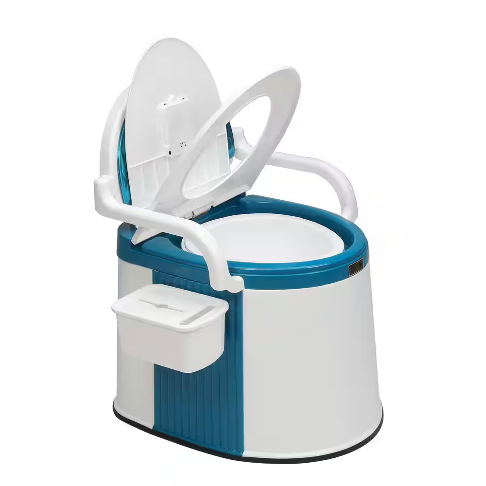 Portable Toilet with 5 Gal. Bucket Inner, Camping RV Toilet for Home, Boat, Van,